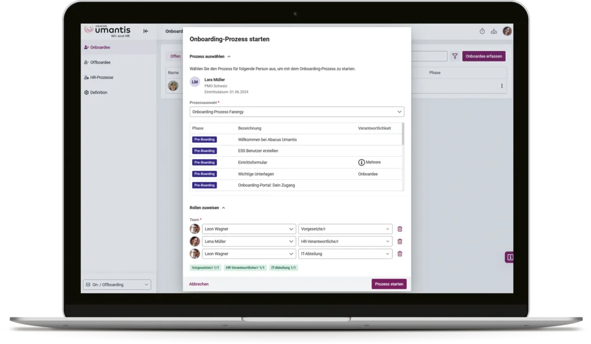 Umantis HR-Prozesse On-/Offboarding